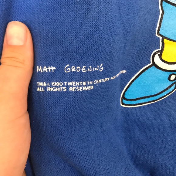 1990 Bart Simpson Pullover Size 14 - Picture 5 of 6